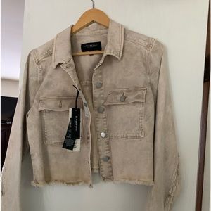 Liverpool Jean jacket size M cropped and fringed . New with tags